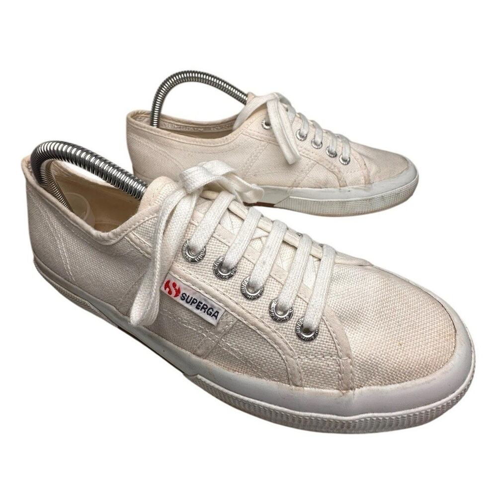 Superga 2750 Cotu Classic White Canvas Sneakers Unisex Women’s 9.5 - Picture 13 of 16